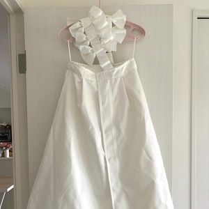 Comme des garçons bow suspender skirt